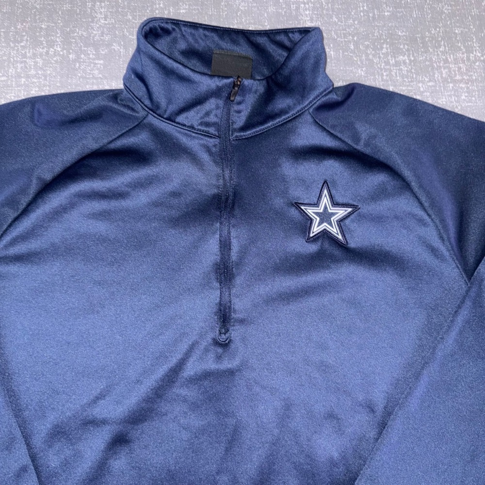 Nike NFL Dallas Cowboys Mens Large Quarter Zip Pullover Football Star Logo - Picture 3 of 10